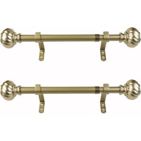 Decopolitan 1" Twist Knob Curtain Rod, 18 to 36 Inches, Antique Silver