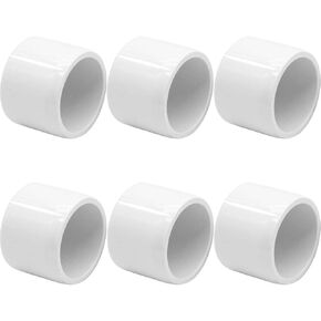 3/4" PVC Pipe End Cap Fitting,Furniture Grade SCH40 PVC Pipe Plug Adapter Connector Socket Fitting White for DIY PVC Structure Garden Shelf (20 Pack)