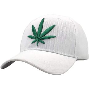 LOCOMO Men Women Baseball Cap Marijuana Pot Leaf Weed Cannabis Embroidered Hat Trucker Hat Snapback Brim