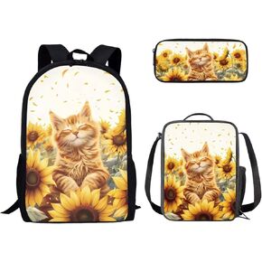 chaqlin Camping Backpack for Kids with Lunch Box and Pencil Case Cute Toddler Backpack for Elementary Middle School Bags Car Print Bookbags