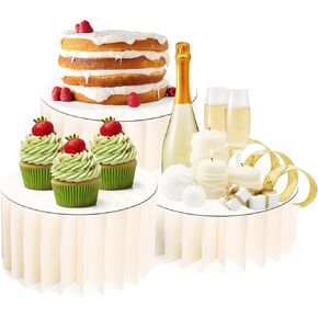 GENMOUS 5PCS Large Cylinder Stands for Party, Cardboard Cylinder Tables Cake Stands for Wedding Dessert Table Display, Round Cylinder Pedestal Stands for Birthday Babyshower Event Centerpieces Decor