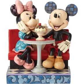 Enesco Disney Traditions by Jim Shore Mickey and Minnie Mouse Soda Shop Figurine, 6.25 Inch, Multicolor