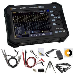 OWON TAO3104 4CH Handheld Digital Oscilloscope with 100MHz Bandwidth and 1GS/s Sample Rate,40M record length,SCPI, and LabVIEW Supported, 8 inch high resolution LCD