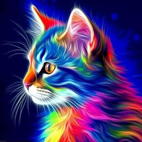 VAIIEYO 5D Diamond Art Kits for Adults Cat, Diamond Painting Animal, Paint by Numbers Full Drill Round Rhinestone Craft Canvas for Home Wall Decor Gift 12x16 inch