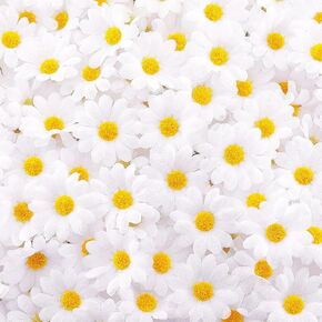 Waydress 200 Pcs Faux Daisy Flowers Heads Fabric Daisy Flower Faux Daisies Craft for Wedding Decoration DIY Wreath Scrapbooking Craft Festival Faux Flower for Home Party Decor (Multi Colors)