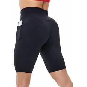 MotoRun Biker Shorts Women Tummy Control - High Waisted Workout Shorts No Front Seam Butt Lifting Running Yoga Short Leggings