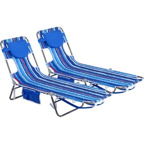 SunnyFeel Beach Lounge Chair, Backpack Reclining Beach Chairs Lay Flat, Face Down Tanning Chair, Folding Camping Chairs Portable Camp Cot with Backpack Straps for Outdoor/Picnic/Lawn