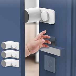 Kytasryl Door Pinch Guard 3 Pack, Baby Proofing Door Stoppers with 180° Rotating Self Adhesive Base, Children Anti-Pinch Door Stopper, Keep Finger Safe
