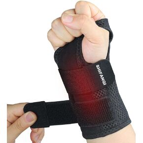 Compression Wrist Brace for Men and Women, Recovery Night Wrist Sleep Support Brace - Adjustable Support Splint for Wrist Pain, Carpal Tunnel, Arthritis, Tendonitis (Pink, Right Hand, Small/Medium)