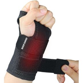 Compression Wrist Brace for Men and Women, Recovery Night Wrist Sleep Support Brace - Adjustable Support Splint for Wrist Pain, Carpal Tunnel, Arthritis, Tendonitis (Pink, Right Hand, Small/Medium)