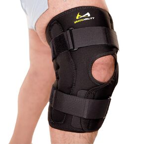 BraceAbility Hinged Obesity Knee Brace - Plus Size to Overweight Wraparound Support for Womens and Mens Arthritis Treatment, Bariatric Joint Pain Relief, Kneecap Instability, Ligament Weakness (2XL)
