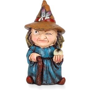 Witch Dwarf Garden Gnome Statues,Funny Witch Dwarf Outdoor Statue Collectible Figurines for Yard Decor Landscape Porch Decoration Outside Novelty Gift (3PCS)