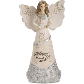 Pavilion Gift Company 82416 Elements Angels - Happy 70th Birthday May Today's Wishes Fill Your Life with Happiness 6" Angel Figurine, Silver