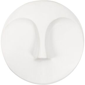 Howard Elliott Oval Decorative Wall Hanging Face Sculpture, Modern Contemporary Ceramic Home Décor Sculpture for Entryway, Living Room, Hallway, or Any Room, Matte White