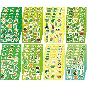 SEPGLITTER St Patricks Day Stickers for Kids, 40 Sheets Lucky Shamrock Stickers St Patricks Day Party Favors for Kids Party Supplies Envelopes Cards Craft Scrapbooking Decorative