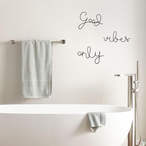 Ecqizer Good Vibes Only Signs Wall Decor Metal Wire Letters Wall Decor Metal Wire Art Decor Inspirational Wall Decoration for Home Room Office Wall (Black) in Saudi Arabia