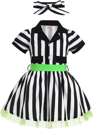 IWEMEK Girls 1950s Housewife Dress with Apron Polka Dot Dress 50s Housewife Costume Kids Halloween Cosplay Dress Bow Headband in Saudi Arabia