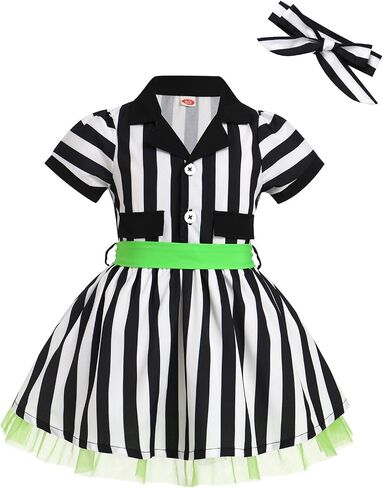 IWEMEK Girls 1950s Housewife Dress with Apron Polka Dot Dress 50s Housewife Costume Kids Halloween Cosplay Dress Bow Headband in Saudi Arabia