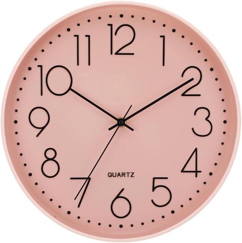 Wall Clock Silent No Ticking Accurate Quartz Sweep Movement Modern Decor for Living Room Bedroom Office (Orange) in Saudi Arabia