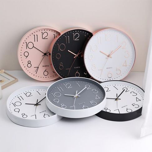 Wall Clock Silent No Ticking Accurate Quartz Sweep Movement Modern Decor for Living Room Bedroom Office (Orange) in Saudi Arabia
