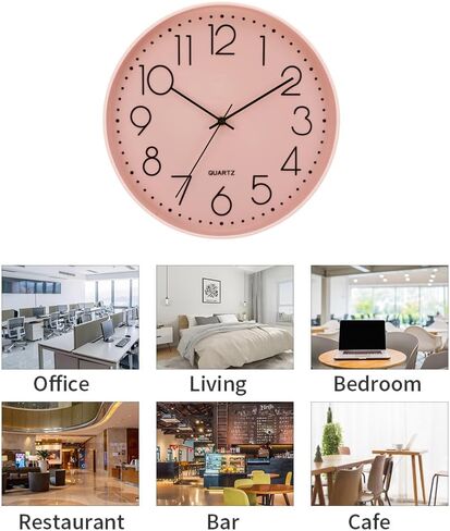 Wall Clock Silent No Ticking Accurate Quartz Sweep Movement Modern Decor for Living Room Bedroom Office (Orange) in Saudi Arabia
