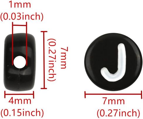 100 Pieces Letter Beads 4×7mm Black Round Acrylic Alphabet Beads for Jewelry Making Vowel Letter A Beads for Bracelets Making Necklaces Key Chains in Kuwait