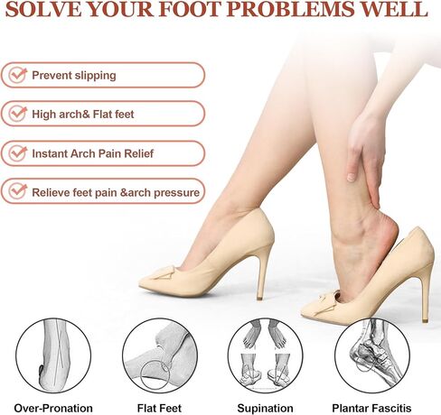 Gel Arch Support Inserts and Ball of Foot Cushions 6-Piece Foot Care Set Adhesive Metatarsal Pads and High Heel Comfort Pads for Pain Relief 3 Pairs of Arch Inserts and 3 Pairs of Cushions in Saudi Arabia