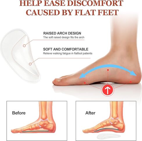 Gel Arch Support Inserts and Ball of Foot Cushions 6-Piece Foot Care Set Adhesive Metatarsal Pads and High Heel Comfort Pads for Pain Relief 3 Pairs of Arch Inserts and 3 Pairs of Cushions in Saudi Arabia