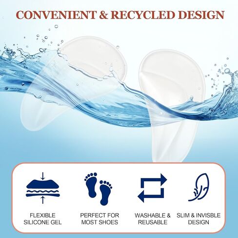 Gel Arch Support Inserts and Ball of Foot Cushions 6-Piece Foot Care Set Adhesive Metatarsal Pads and High Heel Comfort Pads for Pain Relief 3 Pairs of Arch Inserts and 3 Pairs of Cushions in Saudi Arabia