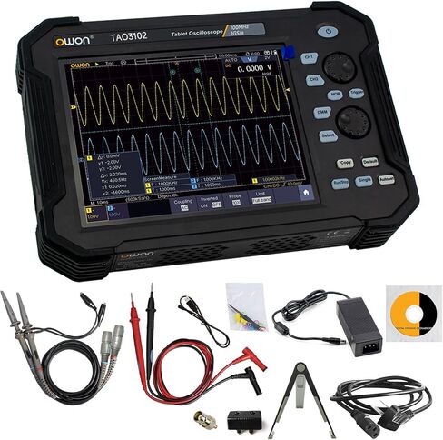 OWON TAO3104 4CH Handheld Digital Oscilloscope with 100MHz Bandwidth and 1GS/s Sample Rate,40M record length,SCPI, and LabVIEW Supported, 8 inch high resolution LCD in Saudi Arabia