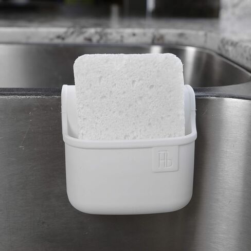 Lil' Holster Mini (Stone with Flower Sponge) - Silicone Sponge Holder, Kitchen Organizer, Dishwasher Safe, Drains Sponges, Clings to Sink, Non-Porous Surface, Easy to Clean, 5.94 x 4.17 x 2.09 in in Saudi Arabia