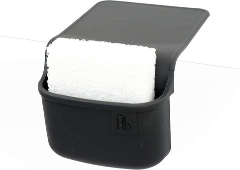 Lil' Holster Mini (Stone with Flower Sponge) - Silicone Sponge Holder, Kitchen Organizer, Dishwasher Safe, Drains Sponges, Clings to Sink, Non-Porous Surface, Easy to Clean, 5.94 x 4.17 x 2.09 in in Saudi Arabia