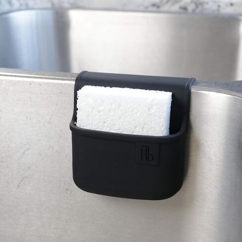 Lil' Holster Mini (Stone with Flower Sponge) - Silicone Sponge Holder, Kitchen Organizer, Dishwasher Safe, Drains Sponges, Clings to Sink, Non-Porous Surface, Easy to Clean, 5.94 x 4.17 x 2.09 in in Saudi Arabia