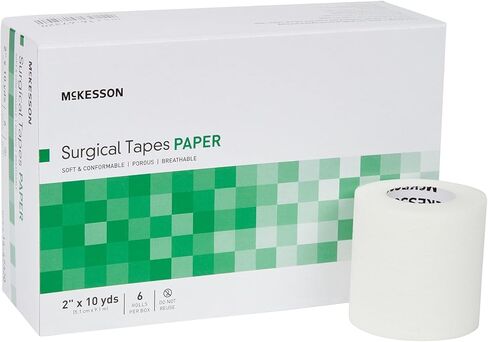 McKesson Surgical Tape, Non-Sterile, Paper, Air and Moisture Permeable, 2 in x 10 yds, 6 Count in Saudi Arabia