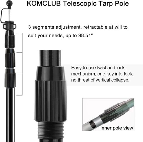 Telescoping Tent Poles Adjustable Tarp Poles Camping Stainless Steel Lightweight Tent Poles for Trap Sun Sails Canopy Awning Shelter Backpacking Hiking 78 in Set of 4 in Saudi Arabia