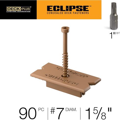 Deck Plus Eclipse Hidden Deck Fasteners, Deck Screws, Wood Screws, Stainless Steel, Brown, 360 Pack in Saudi Arabia