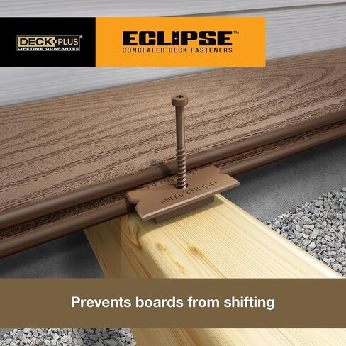Deck Plus Eclipse Hidden Deck Fasteners, Deck Screws, Wood Screws, Stainless Steel, Brown, 360 Pack in Saudi Arabia