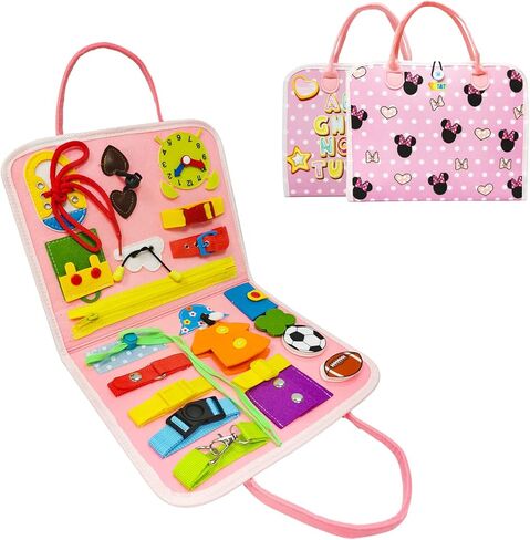 Toddler Busy Board Toys for Ages 2-4, Montessori Toys for 1 2 3 Year Old Boy and Girl, One Year Old Boy Birthday Gift, Educational Learning Busy Book Sensory Toys for Toddlers 1-3 in Kuwait