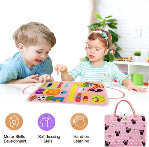 Toddler Busy Board Toys for Ages 2-4, Montessori Toys for 1 2 3 Year Old Boy and Girl, One Year Old Boy Birthday Gift, Educational Learning Busy Book Sensory Toys for Toddlers 1-3 in Kuwait