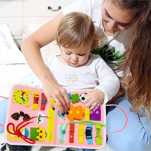 Toddler Busy Board Toys for Ages 2-4, Montessori Toys for 1 2 3 Year Old Boy and Girl, One Year Old Boy Birthday Gift, Educational Learning Busy Book Sensory Toys for Toddlers 1-3 in Kuwait