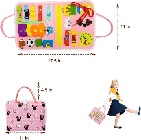 Toddler Busy Board Toys for Ages 2-4, Montessori Toys for 1 2 3 Year Old Boy and Girl, One Year Old Boy Birthday Gift, Educational Learning Busy Book Sensory Toys for Toddlers 1-3 in Kuwait