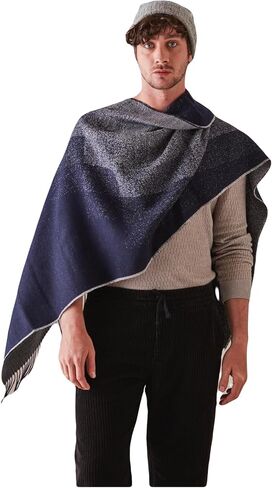 وشاح ألبكة أطفال متدرج 100% من ألبكة أوريجينز للرجال والنساء، أوشحة شتوية للجنسين، شال صوف ناعم ودافئ in Kuwait