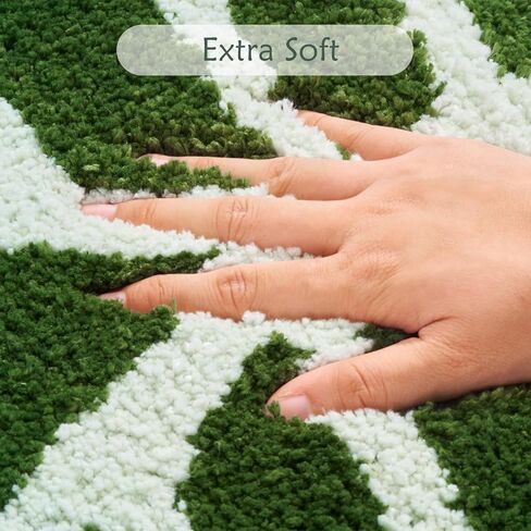 Green Leaf Bathroom Rugs-Tropical Leaves Shaped Bath Mat for Cute Bathroom Decor Alocasia Leaf Plant Rug for Boho Bedroom Washable Sage Green Shower Mat 20''x35.5'' in Kuwait