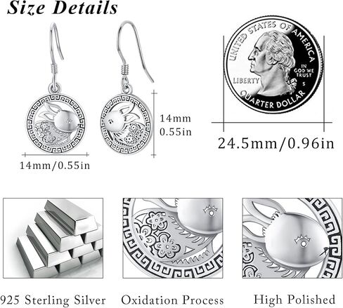 Dragon Earrings Sterling Silver Dragon Jewelry for Sensitive Ears Oriental Dragon Dangle Earrings Fish Hook Dragon Animal Birthday Gifts for Women Girls in Kuwait