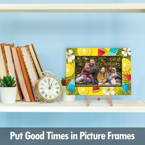 Picture Frames 4x6, Hello Summer Wooden Photo Frame with Easel, Birthday Vacation Gifts for Women Friends Bedroom Desk Tabletop Decor (B09) in Saudi Arabia