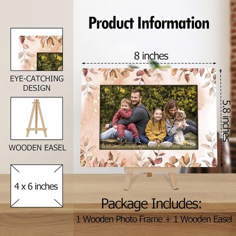 Picture Frames 4x6, Hello Summer Wooden Photo Frame with Easel, Birthday Vacation Gifts for Women Friends Bedroom Desk Tabletop Decor (B09) in Saudi Arabia