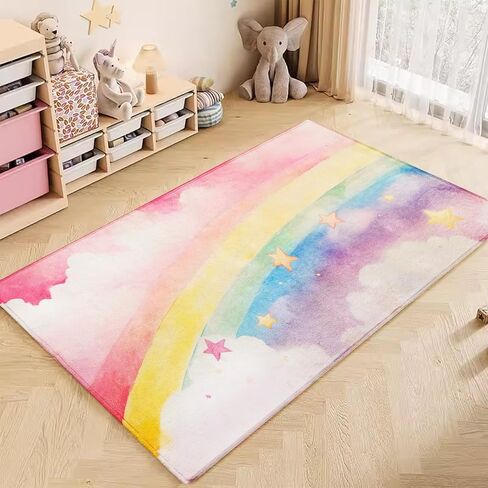 ABREEZE Kids Rug Play Mat Ultra Soft Rugs for Kids Room, 3.3'x5' Non Slip Cartoon Children Nursery Rug Baby Rug Area Rug Kids Carpet for Bedroom Decor Playroom Living Room in Kuwait