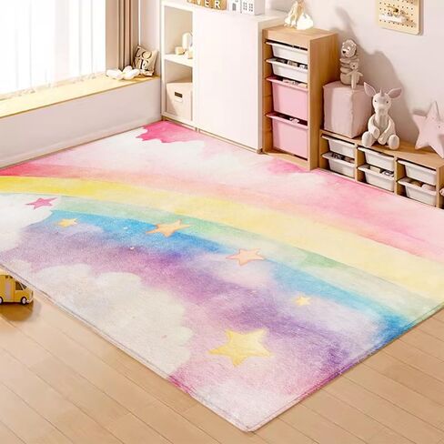 ABREEZE Kids Rug Play Mat Ultra Soft Rugs for Kids Room, 3.3'x5' Non Slip Cartoon Children Nursery Rug Baby Rug Area Rug Kids Carpet for Bedroom Decor Playroom Living Room in Kuwait