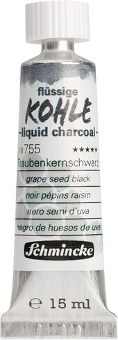 Schmincke - Liquid Charcoal, Peach Stone Black, 15 ml, 18 757 006, for charcoal painting, charcoal drawing and underpainting, vegan in Kuwait