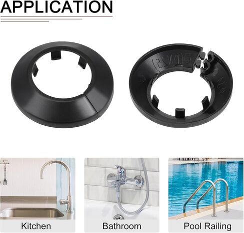 64x13mm(DxT) Pipe Cover Decoration - 4Pack - Good for Bathroom Kitchen 32mm Dia Pipe - PP Plastic Escutcheon - Brown in Saudi Arabia